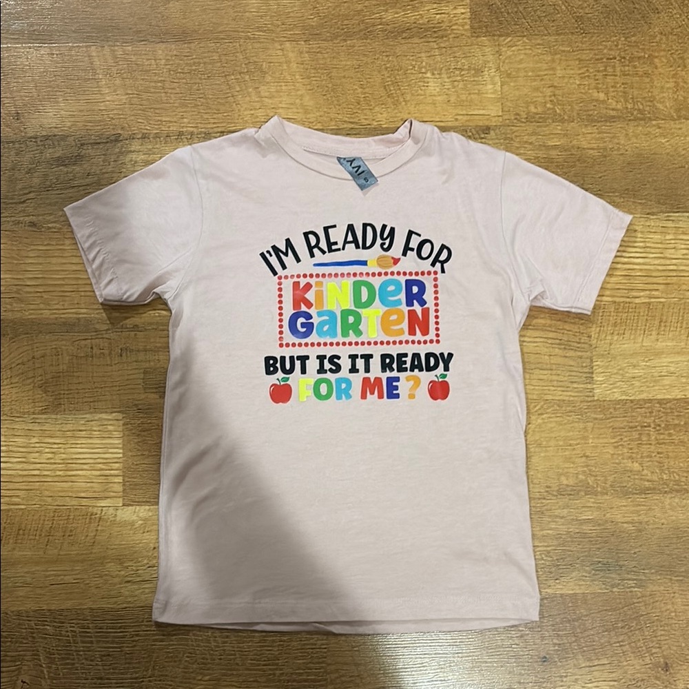 Source Unknown Pink Kids Tee - Ready for Kindergarten